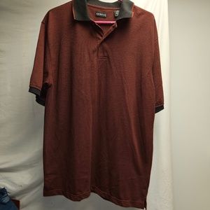 3for$25 jacquard polo collar tee-shirt red brick black NWT George casual golf